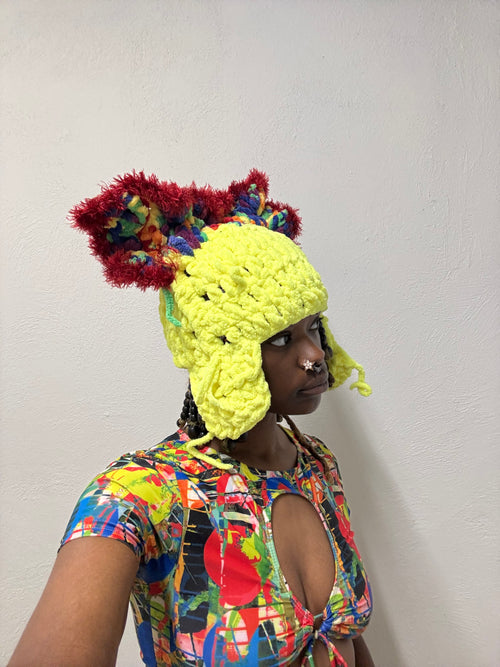 Crochet Neon Cat Hat