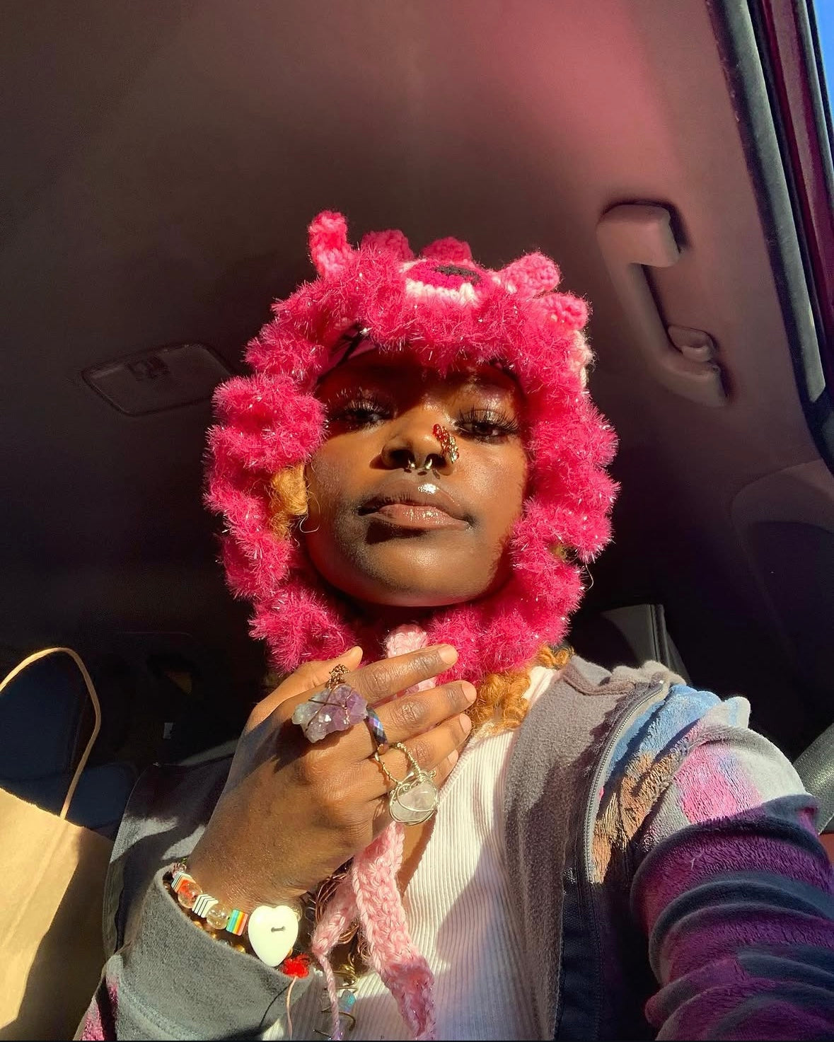 Pink Fishnet Balaclava