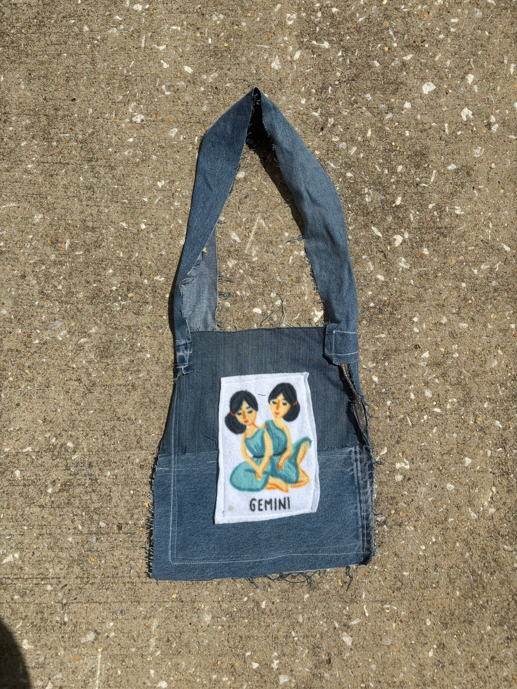 Gemini Denim Tote Bag