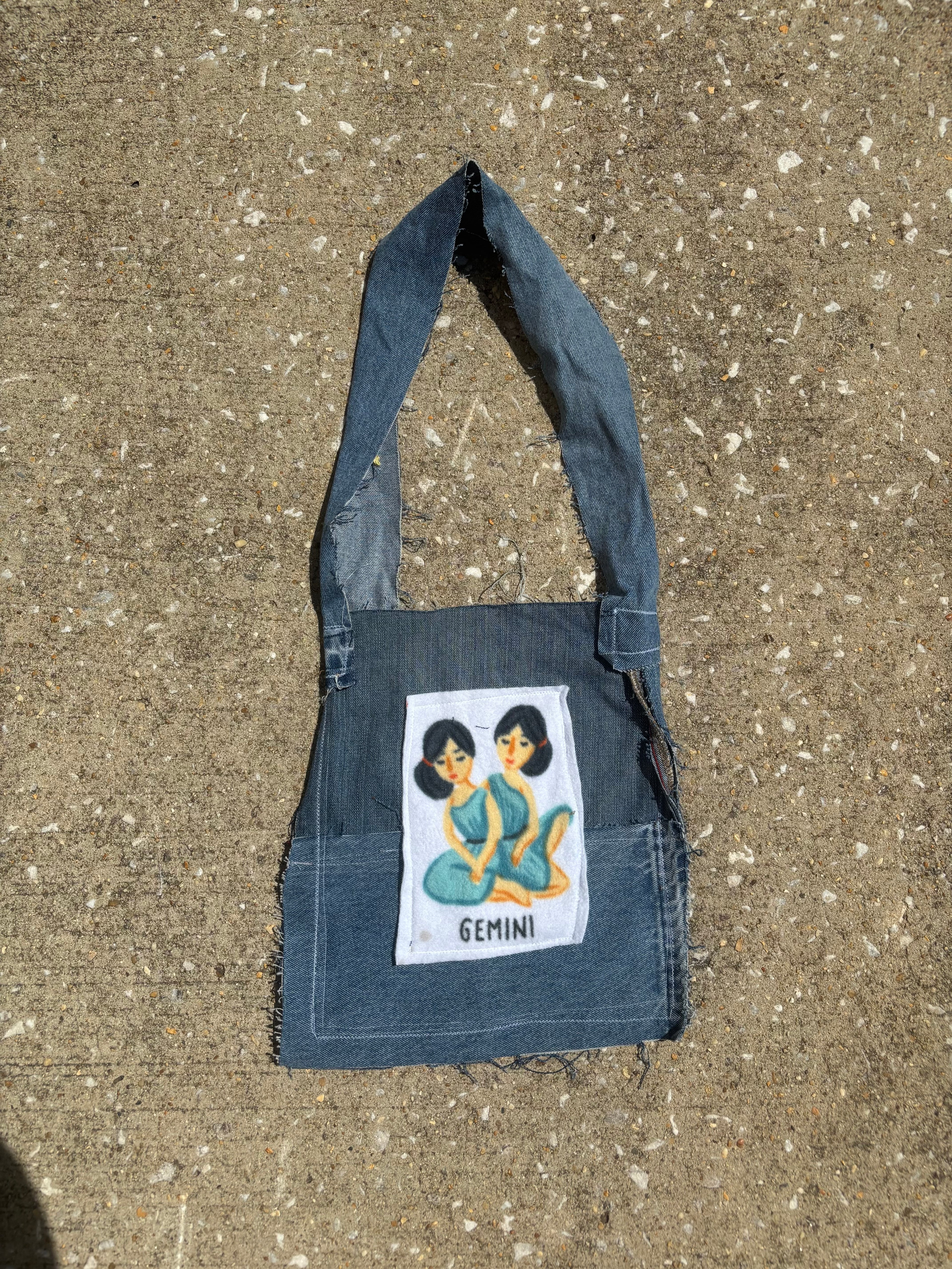 Gemini Denim Tote Bag