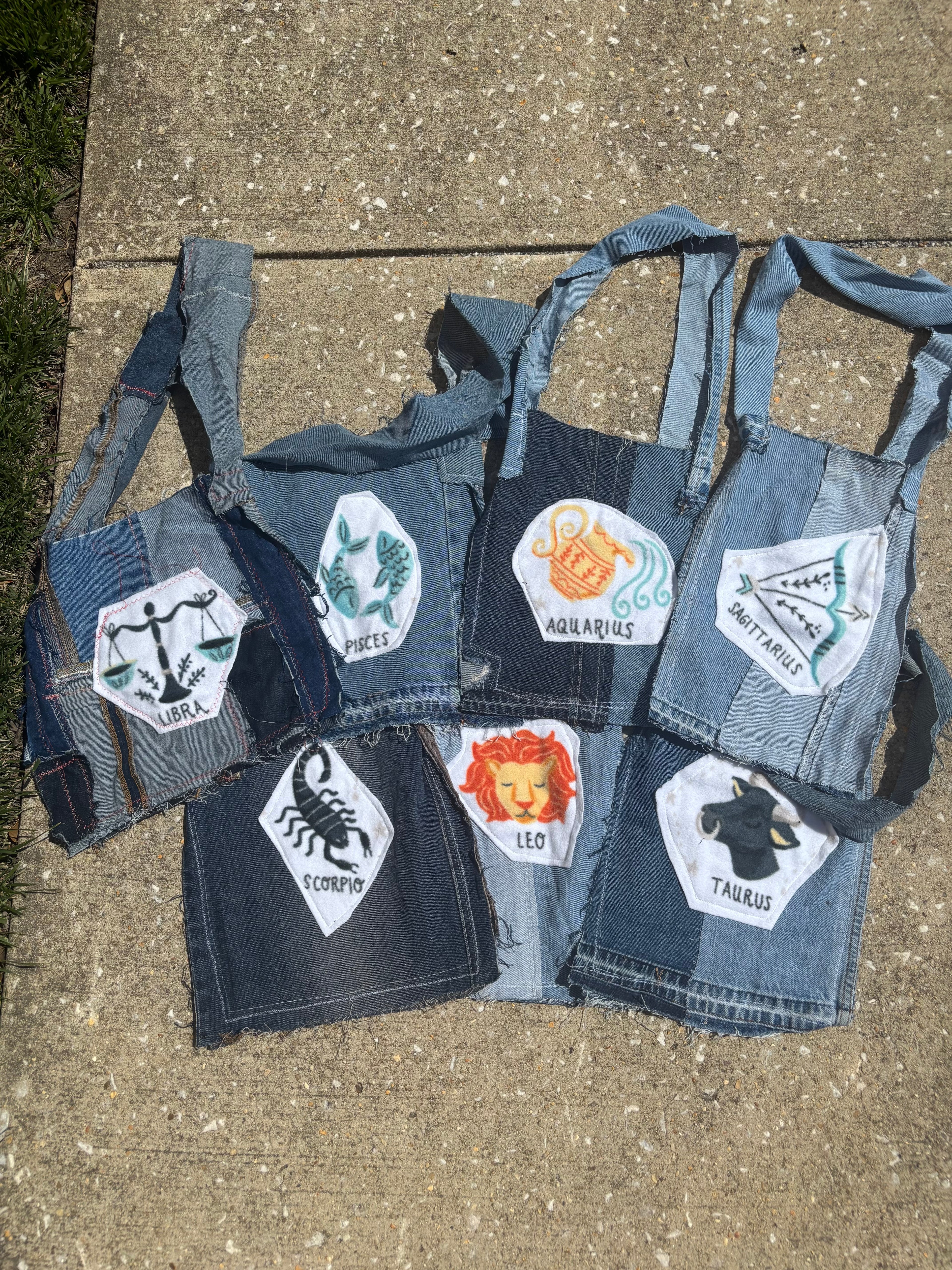 Aquarius Denim Tote Bag